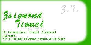 zsigmond timmel business card